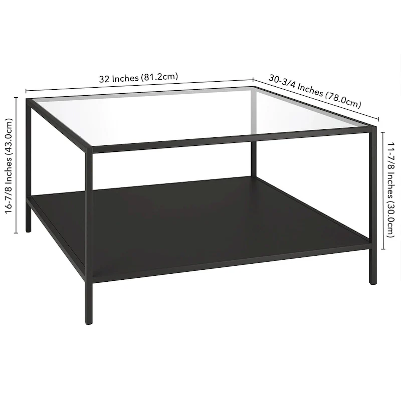 Sivil 32 Square Coffee Table with Shelf