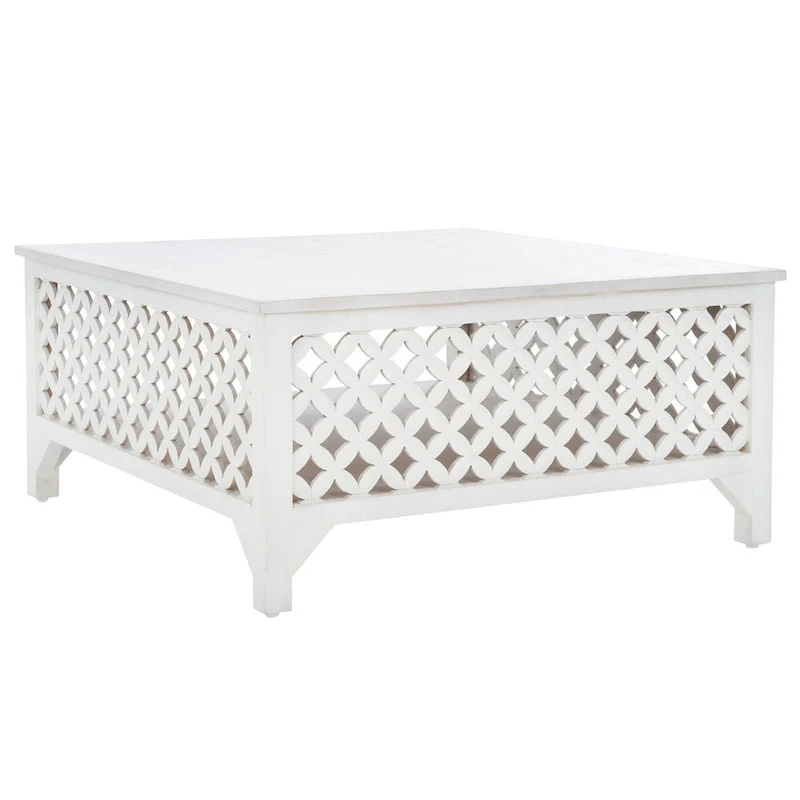 SAFAVIEH Bernardina Square Single Shelf Coffee Table - 34 L x 34 D x 16 H - 34Wx34Dx16H
