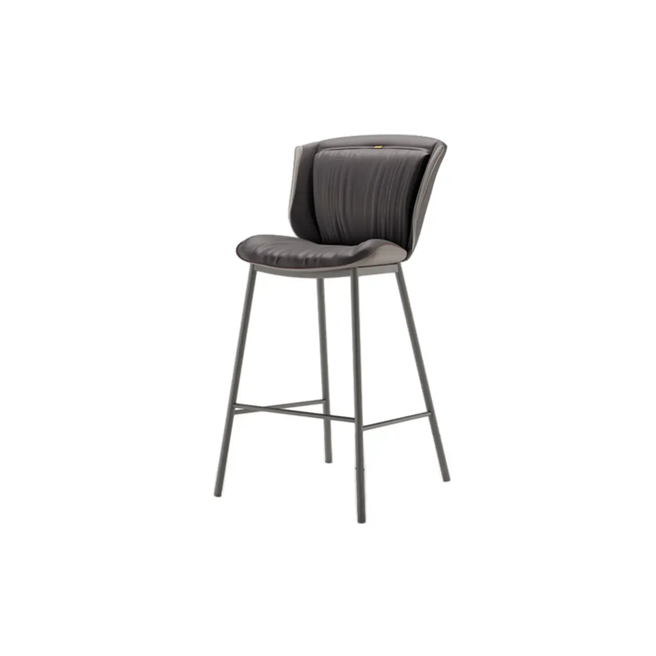 Modern Luxury Trapezoid Cushion Microfiber Leather Carbon Steel Bar Stool