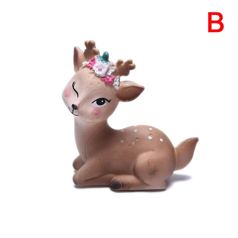 HULIANFU Sika Deer Baking Cake Topper Decoration Miniatures Fairy Garden Ornament Craft - Deanwangkt