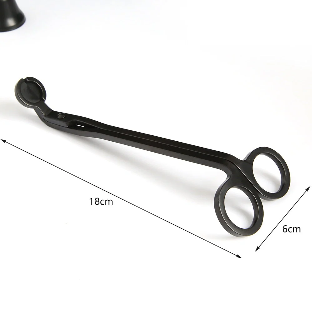 HULIANFU Wick Trimmer Stainless Steel Candle Cutter Oil Lamp Trim Scissors Candle Extinguisher Horn Shape Candle Cover Tool  Accessories - Deanwangkt