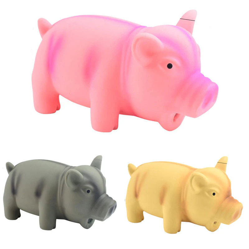 HULIANFU Pets Dog Toys Screaming Chicken Squeeze Sound Toy Rubber Pig Duck Squeaky Chew Bite Resistant Toy Puppy Training Interactive - Deanwangkt