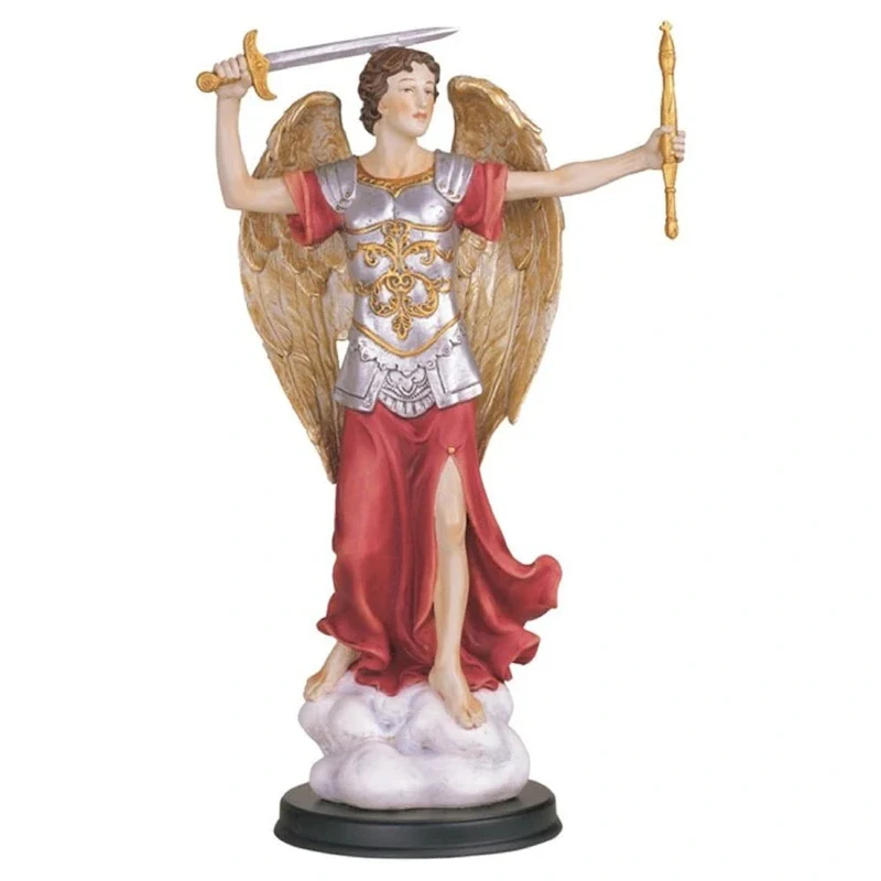 Q-Max 12 H Archangel Michael Statue Saint Michael The Strongest Angel Holy Figurine Religious Decoration