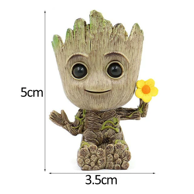 HULIANFU Strongwell Home Decoration Flower Vase Miniature Model Succulent Flower Pots Desktop Display Figurines Baby Groot Artware Gifts - Deanwangkt