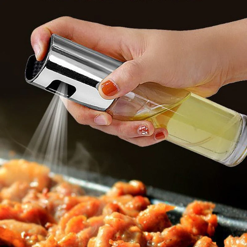HULIANFU Kitchen Stainless Steel Olive Oil Sprayer Bottle Pump Oil Pot Leak-proof Grill BBQ Sprayer Oil Dispenser BBQ Cookware Tools - Deanwangkt
