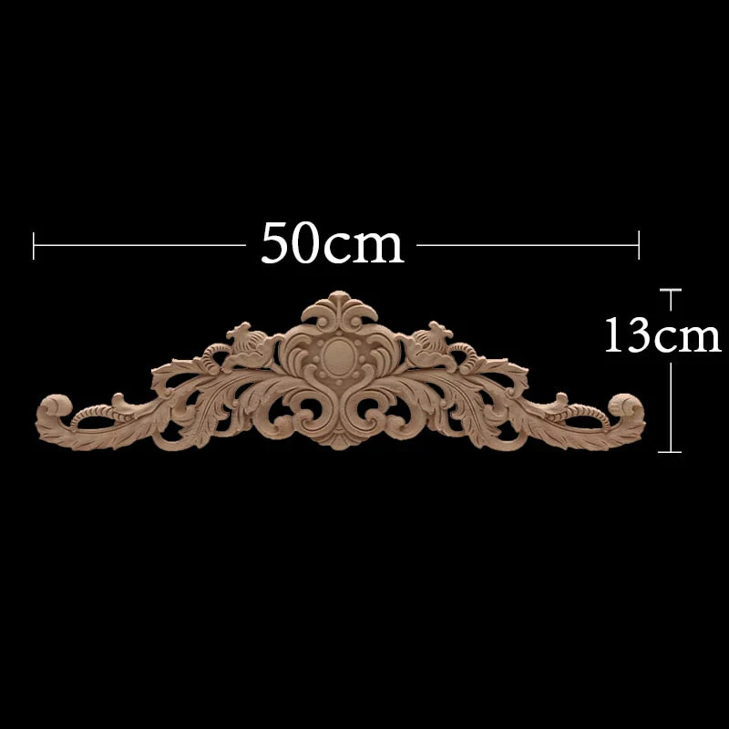HULIANFU Long Rose Flower Exquisite Carving Natural Wood Appliques Furniture Wooden Mouldings Wmqe Vintage Unpainted Decoration Decal - Deanwangkt