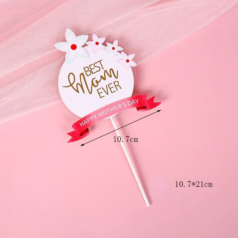 HULIANFU New Back Silk Gauze Skirt Happy Mothers Day Cake Topper Girl Birthday Cake Decoration Party Supplies Cake Decorating Tools - Deanwangkt