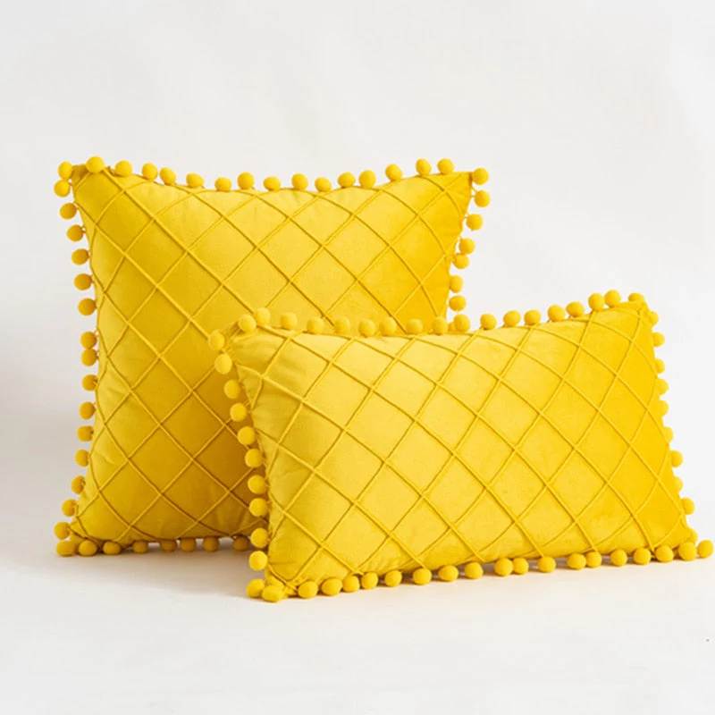 HULIANFU Inyahome Nordic Retro Ear Pillow Living Room Sofa Solid Color Tassel Cushion Without Core Bed Big Pillow Waist Back Office Chair - Deanwangkt