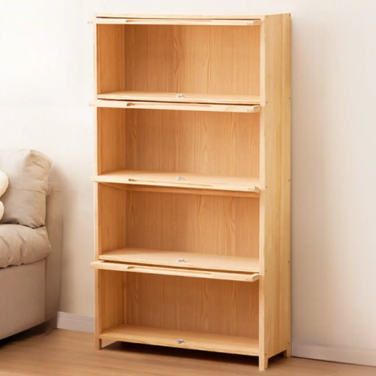 Solid Wood 5-Tier Display Open Shelving Unit Bookcase