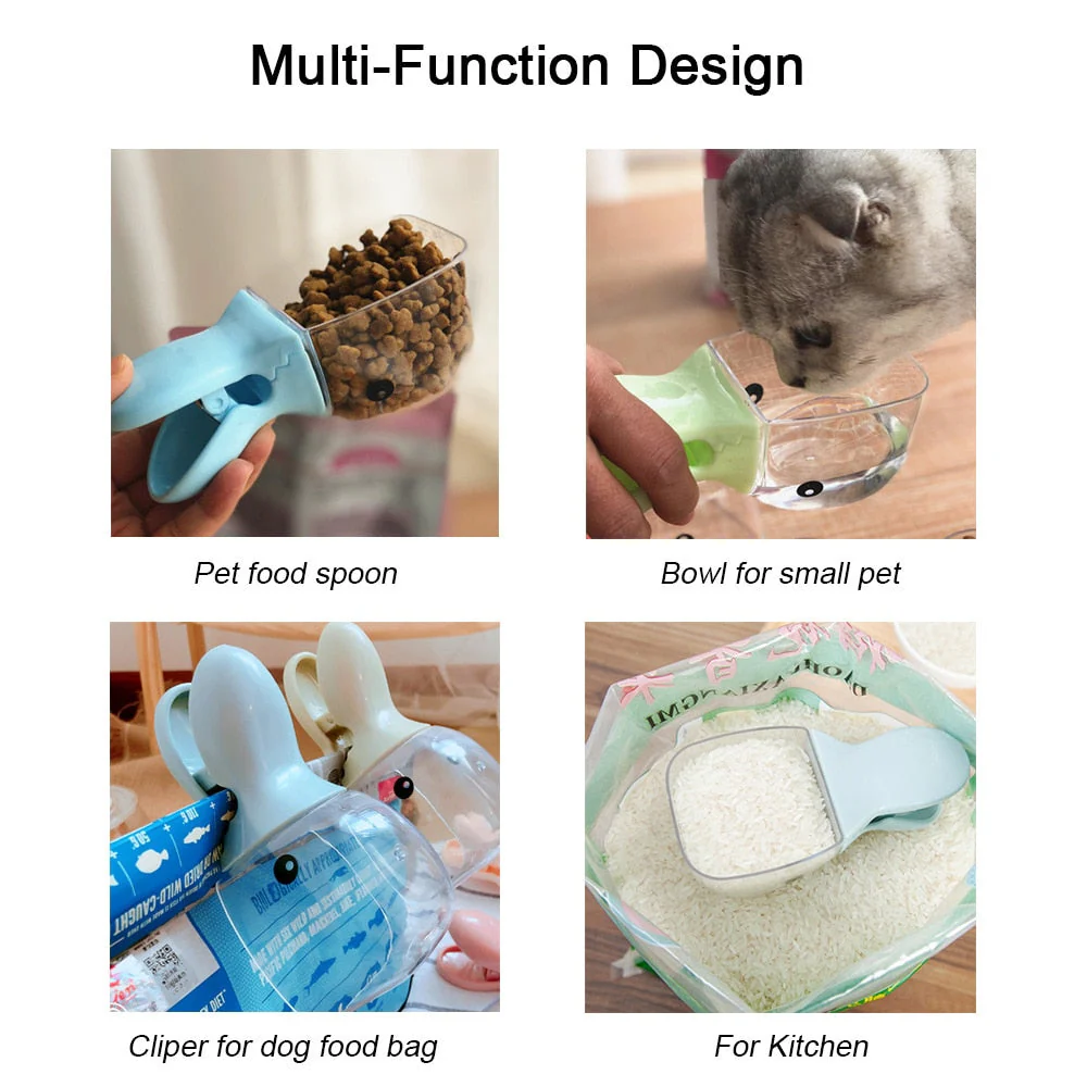 HULIANFU Pet Food Spoon for Cat Dog Bowls Multi-Function Bowl for Cats/Puppies/Small Dogs Scoop for Cat Food Dog Food Water Bowl Fountain - Deanwangkt