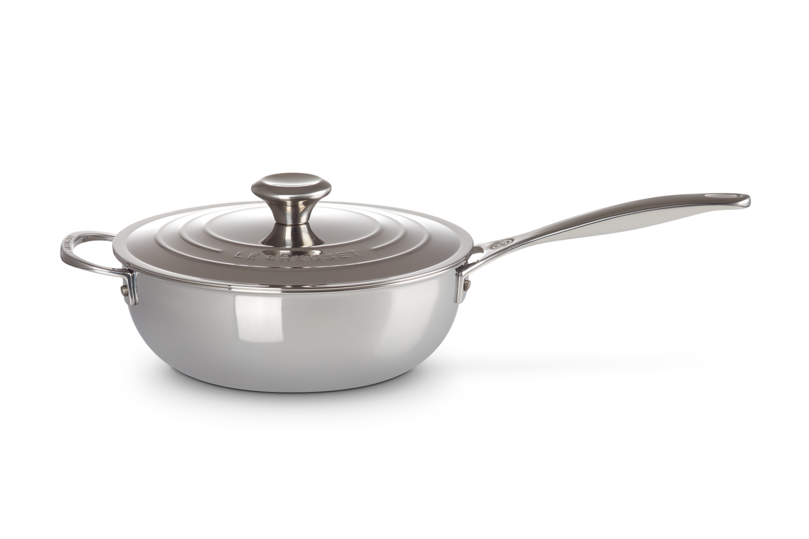 Signature Stainless Steel Non-Stick Chef's Pan with Lid & Helper Handle