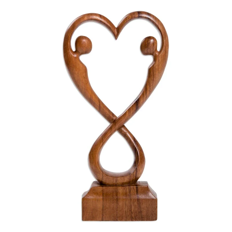 Novica Handmade Care And Protection Wood Statuette