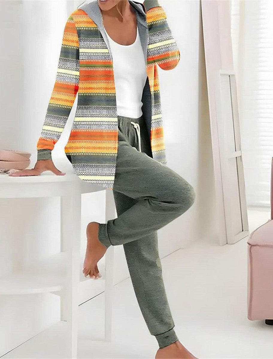 Comfy Print Hoodie Two Piece Set