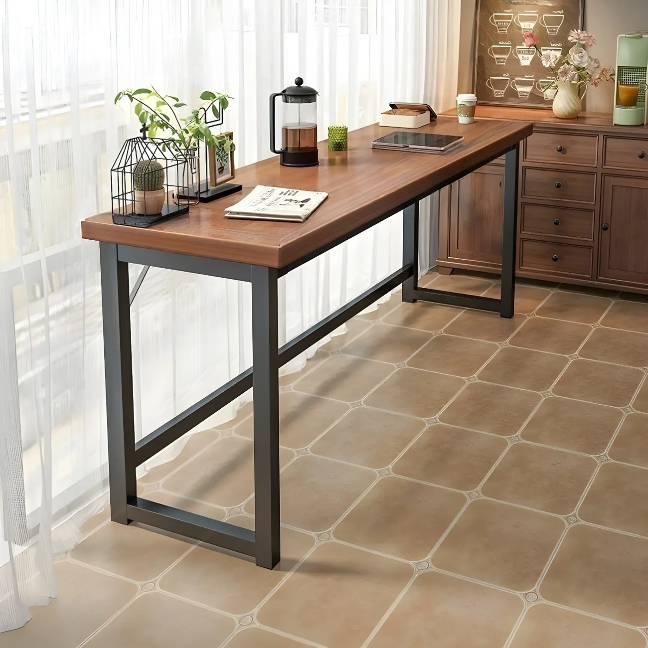 Modern Manufactured Wood Pub Table and Backless Stools Sets