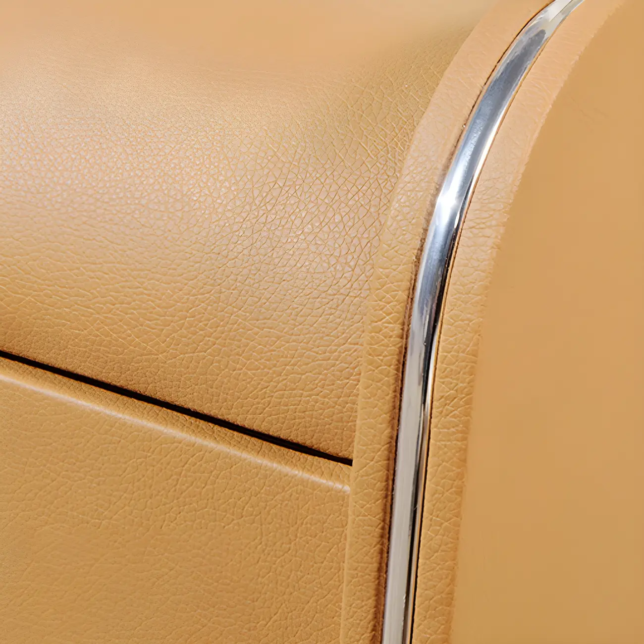 Stylish Narrow Faux Leather Bedside Table with 2 Drawers