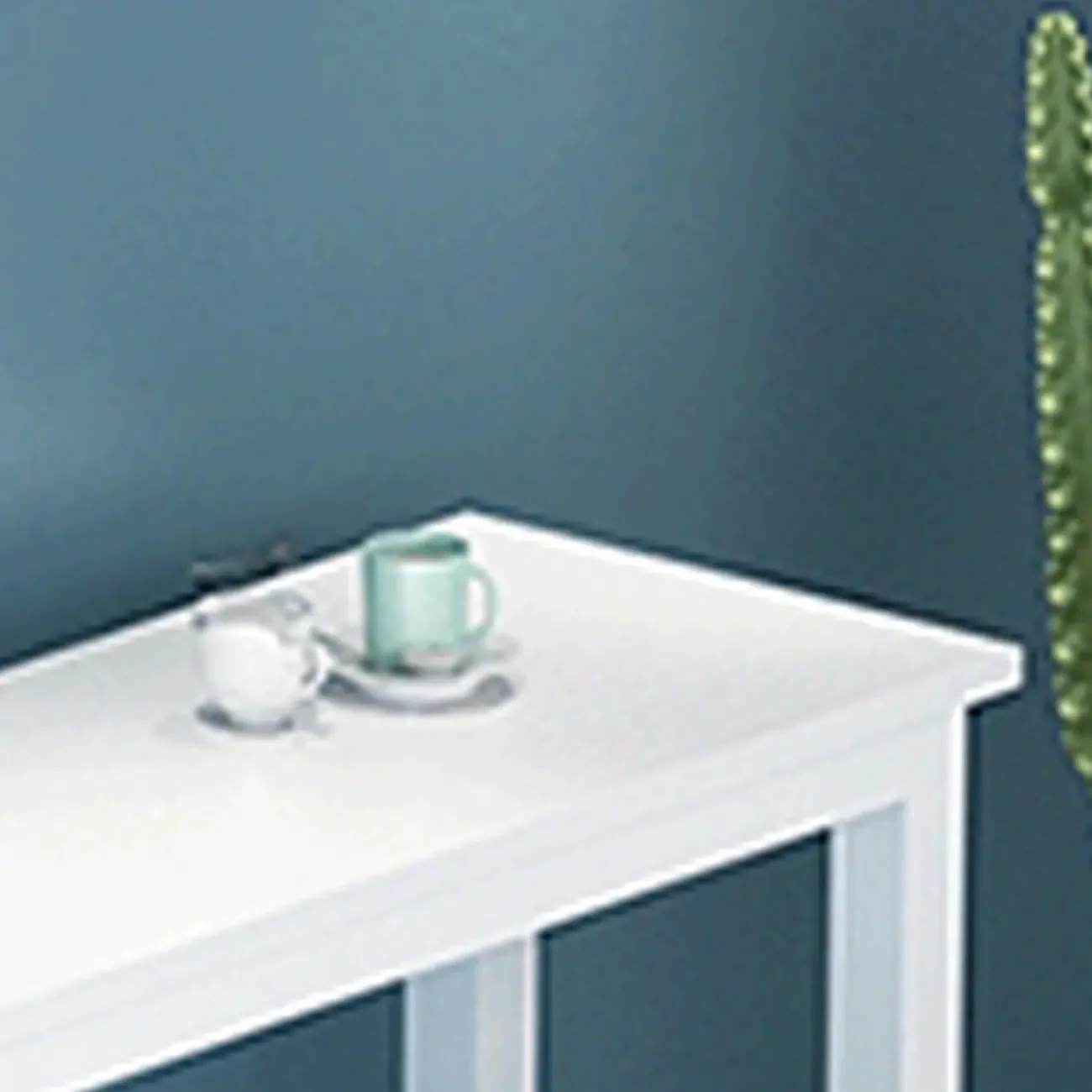 Simple White Rectangular Wood Bar Table With Footrest