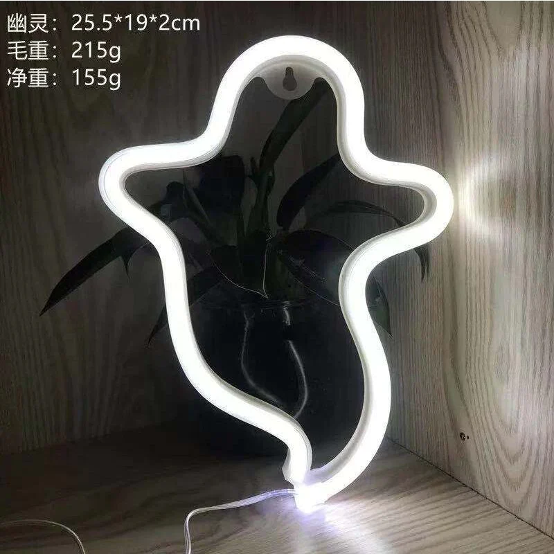 HULIANFU Night Ligh USB Powered Banana Cactus Pineapple Coconut Tree Love Popsicle Hello Rose Led Backplane Neon Lights for Bedroom Decor - Deanwangkt