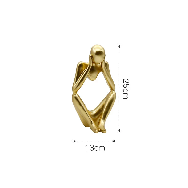 HULIANFU Modern European Style Resin Abstract Thinker Statue For Decoration Simple Sculpture Figurine Hotel Office Home Decor New - Deanwangkt