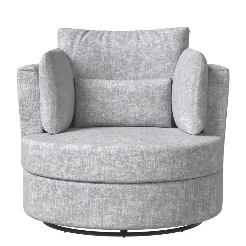 Chenille Swivel 34.7 Wide Soft Modern Upholstered Accent Chair
