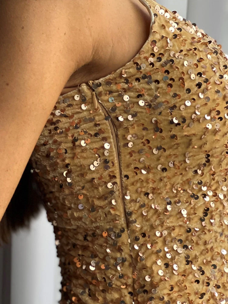 Hulianfu Maxi Long Sequin Dress Sexy Red Glitter Bodycon Wedding Guest Birthday Party Dresses Elegant Occasion Dress for Women - Deanwangkt