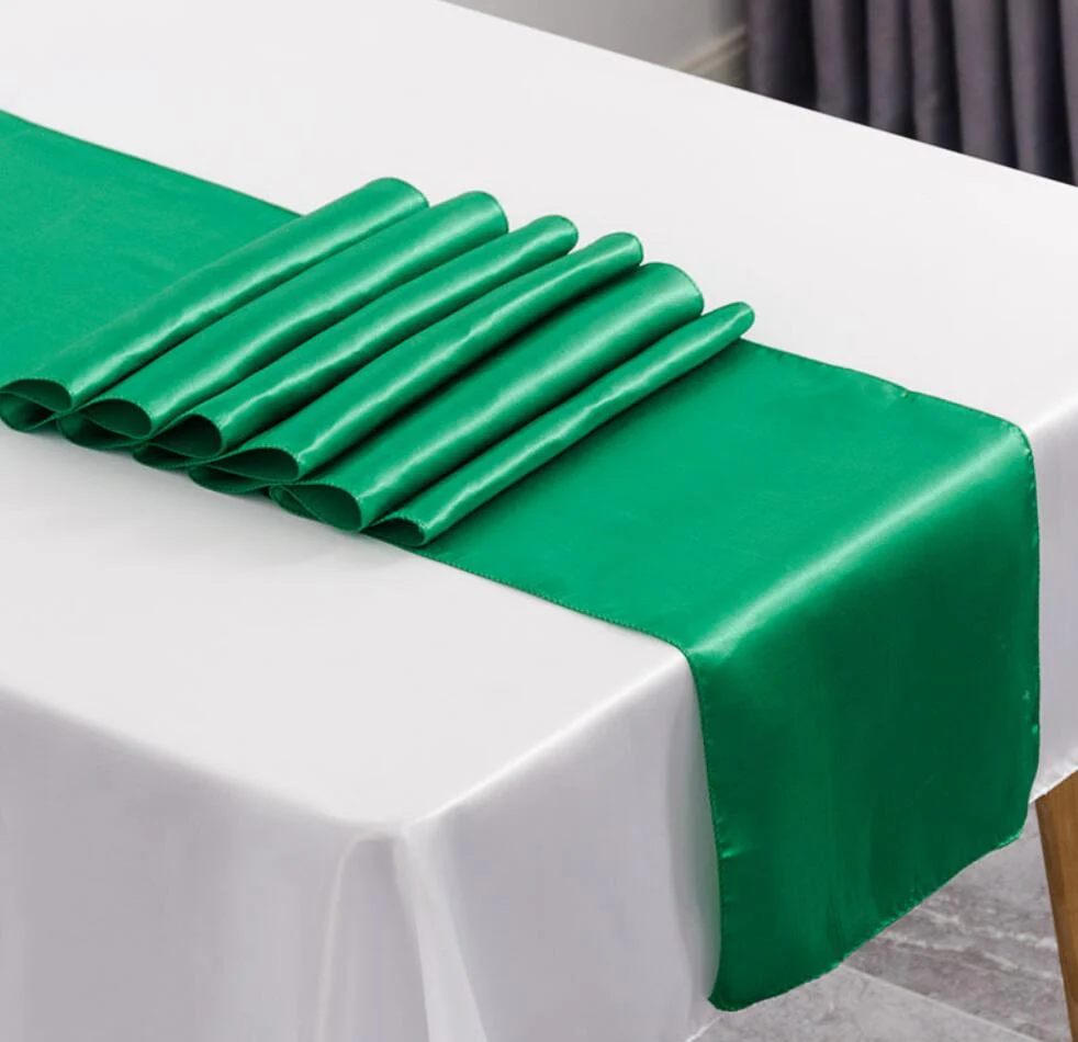 HULIANFU Table Runner Satin Shiny Colour Wedding Decoration Hotel Birthday Party Show Banquet Table Runner - Deanwangkt