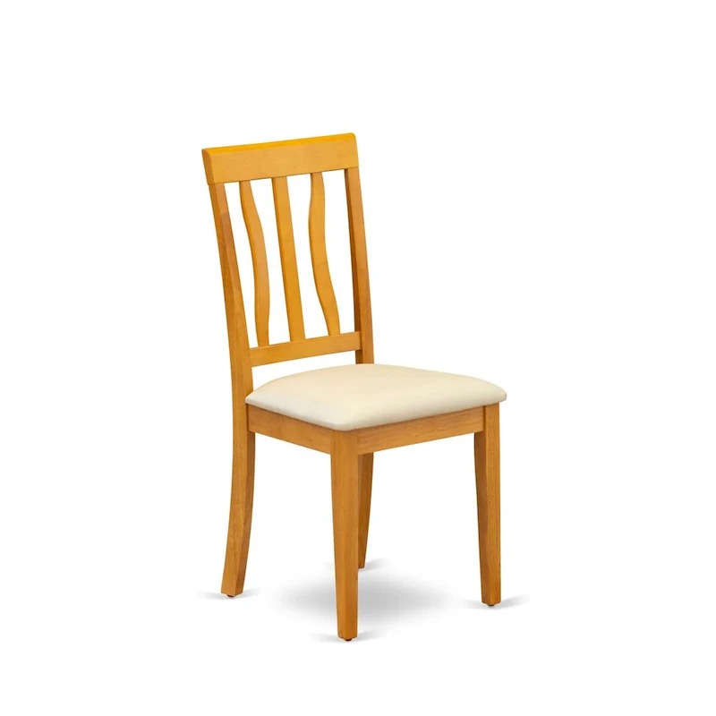 East West Furniture Dining Table Set- a Rectangle Dining Room Table and Faux Leather Chairs, Oak (Pieces Option)