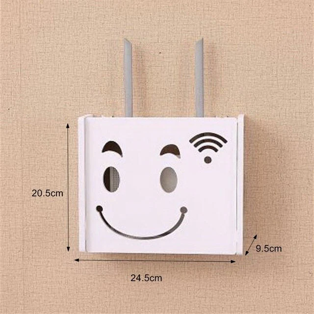 HULIANFU Large Wireless Wifi Router Storage Box PVC Density Panel Shelf Wall Hanging Board Bracket Cable  Organizer Home Decor - Deanwangkt