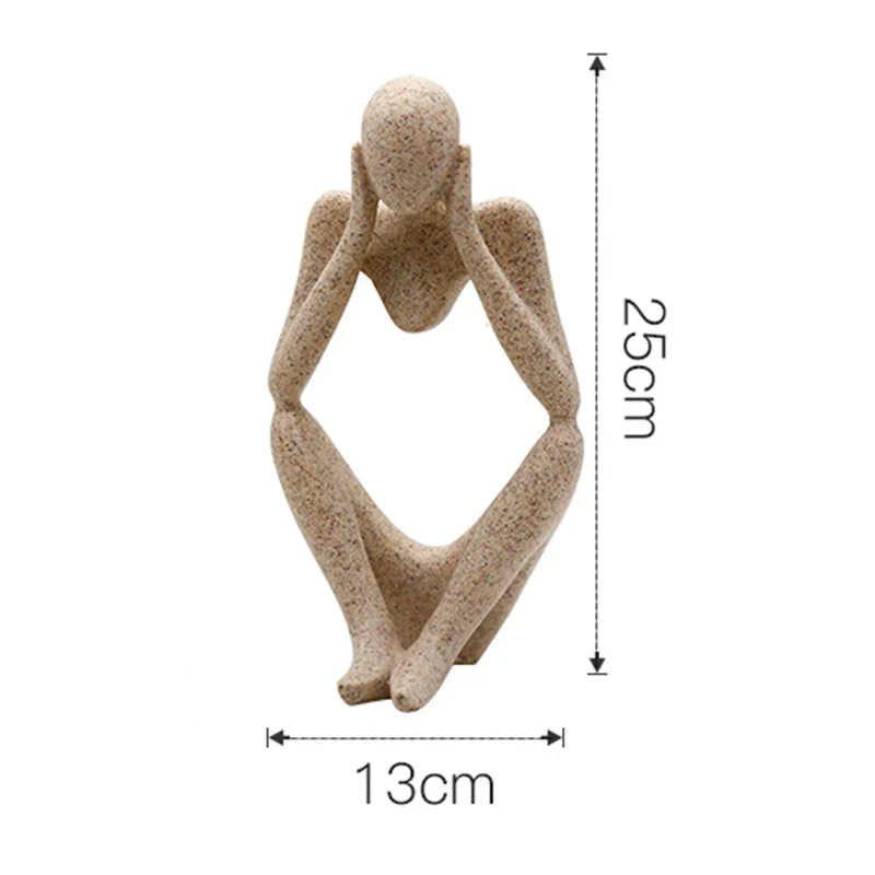 HULIANFU Modern European Style Resin Abstract Thinker Statue For Decoration Simple Sculpture Figurine Hotel Office Home Decor New - Deanwangkt