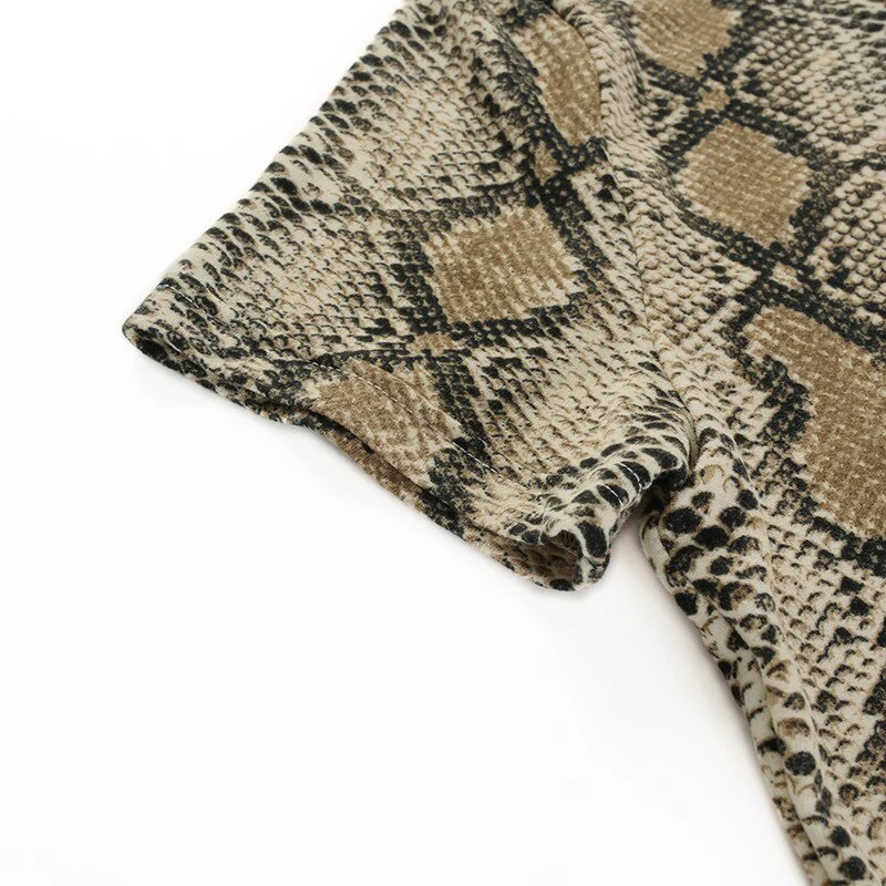 Hulianfu Sexy Crop Top Women Snake Print Tank Top Slim Primer High Collar Vest Harajuku Crop Tank Top T Shirt Femme Girls Camis Tops - Deanwangkt