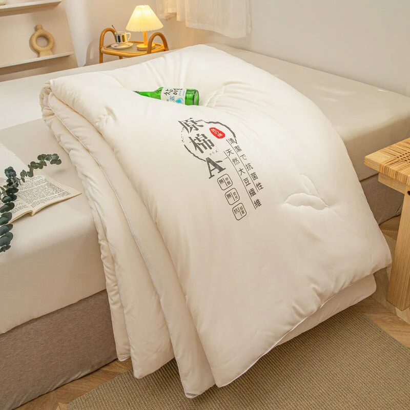 HULIANFU Soybean Fiber Filling Spring Summer Quilt 100% Cotton Fabric Quilting Comforter for Baby Mother Single Double Blanket 100x150 - Deanwangkt