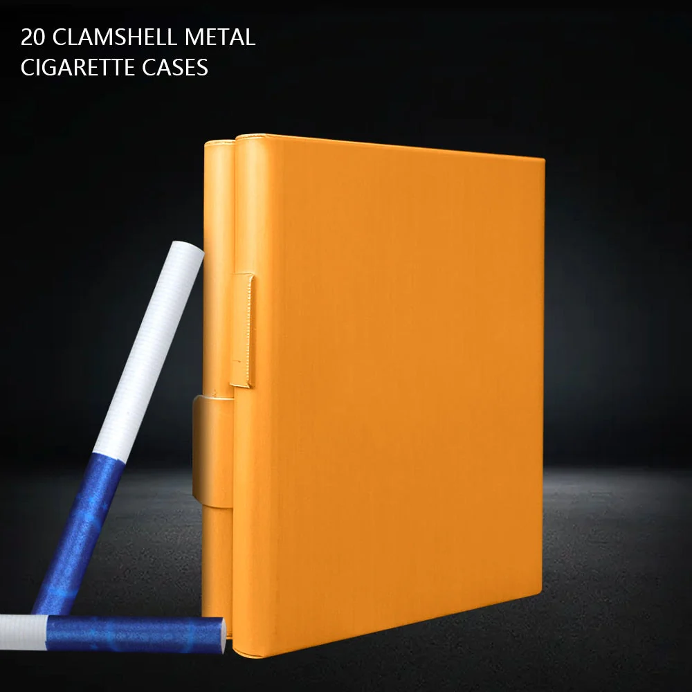 HULIANFU Portable Automatic Cigarette Case Metal Cigarette Boxes 10PCS Cigarette Holder Case Not Lighter Gadget for Men Christmas Gifts - Deanwangkt