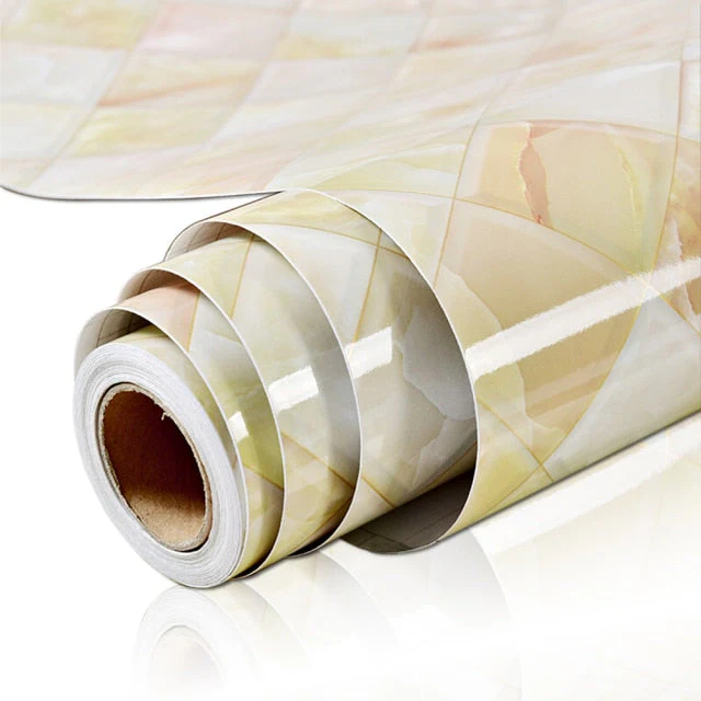 HULIANFU Wokhome Self Adhesive PVC Waterproof Oil-Proof Marble Wallpaper Contact Paper Wall Bathroom Kitchen Furniture Renovation Sticker - Deanwangkt