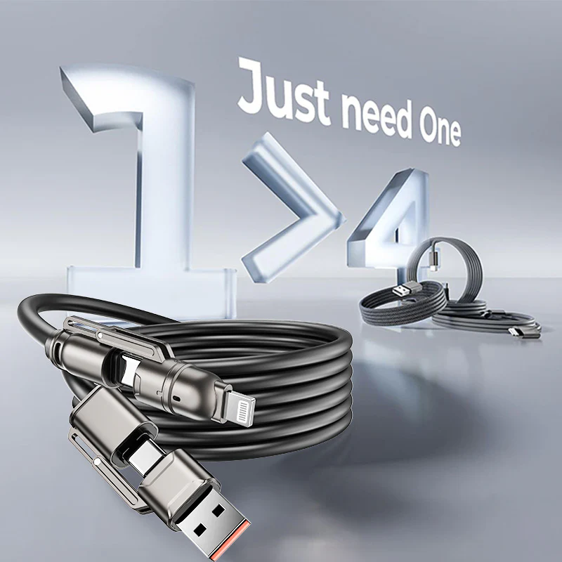 MAGIC JOHN 4-in-1 USB Charging Cable 65W Fast Charging
