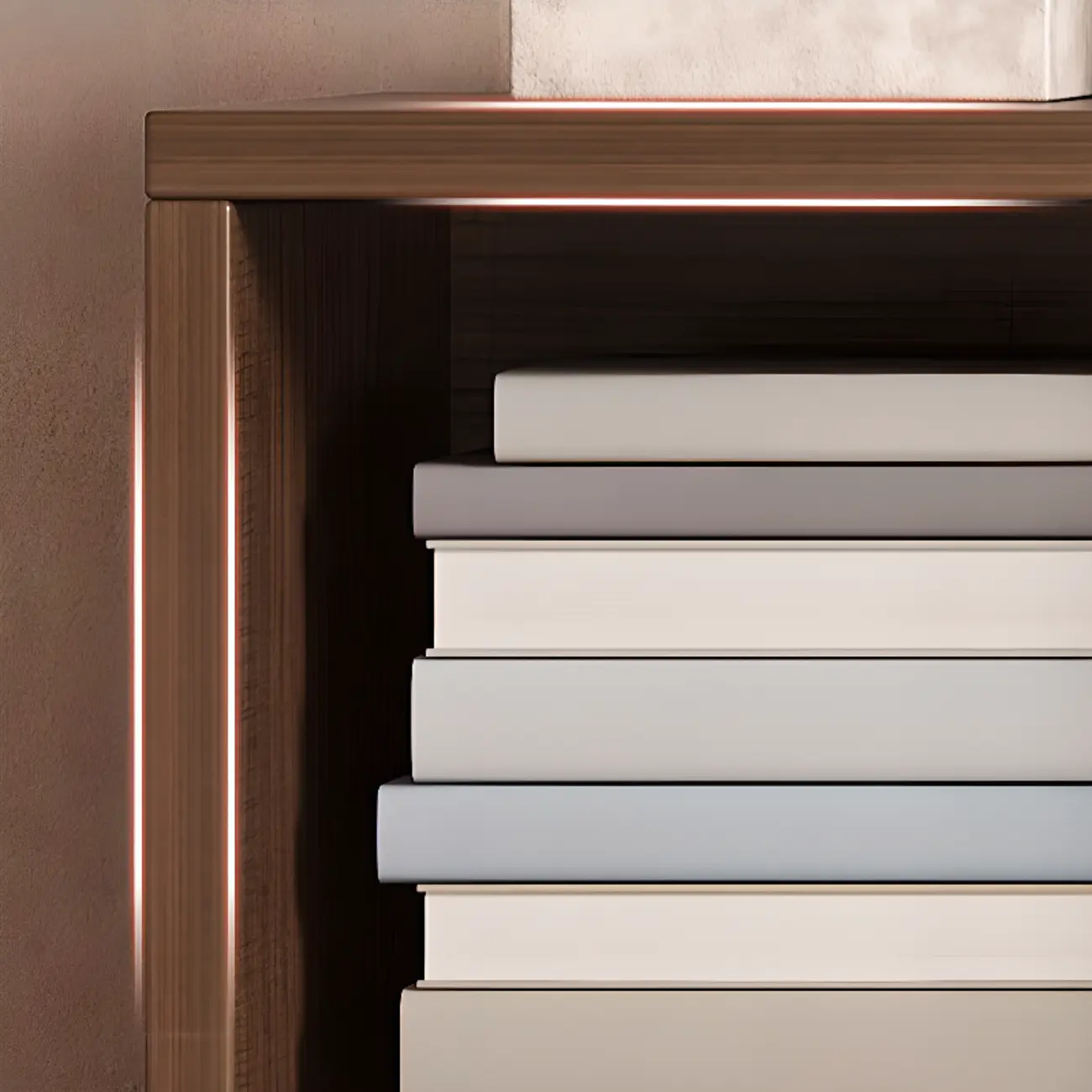 Simple Walnut 8-Cube Wood Bookcase