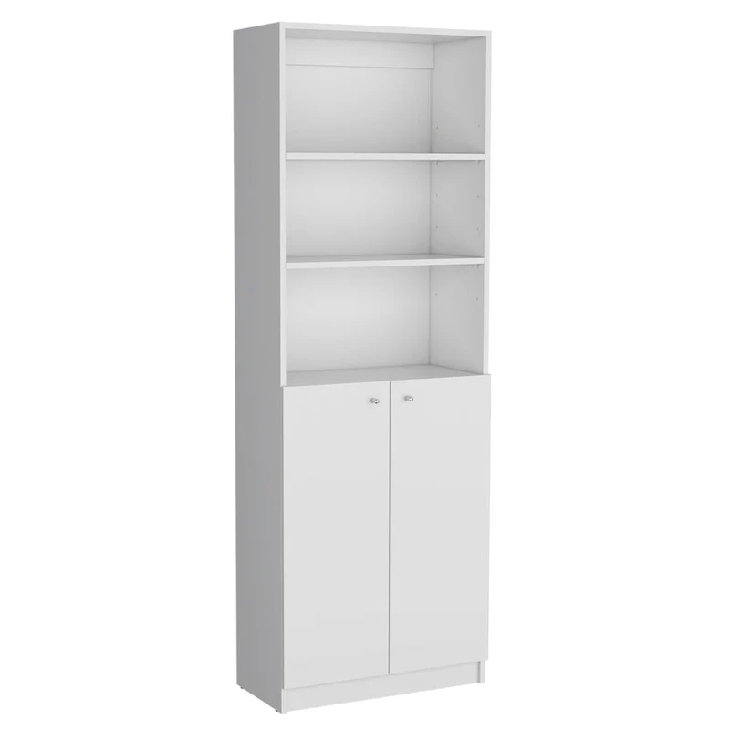Kenyon 3pc Set 74 Wide 5-Shelf and Cabinet Bookcase