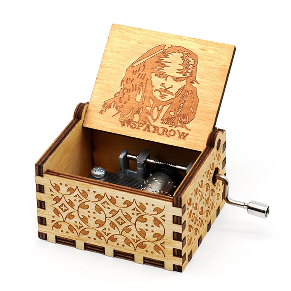 HULIANFU  Wooden Hand Crank Music Box Magic School Game Jurassic Park Godfather Children  Holiday Gift Christmas New Year Gift - Deanwangkt