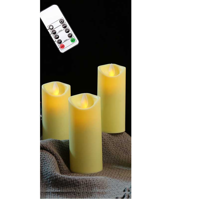 HULIANFU Pack of 3/6 LED Battery Operated Flameless Candles Remote Control,Moving Wick Swing Flame Pillar Candles For Wedding Birthday - Deanwangkt