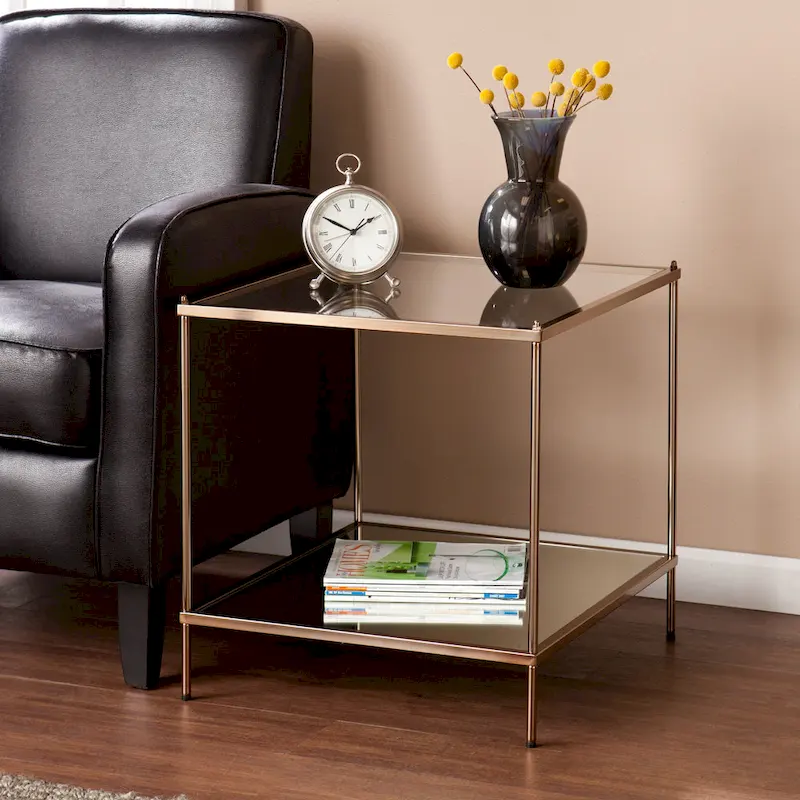 SEI Furniture Grant Glam Glass Side Table