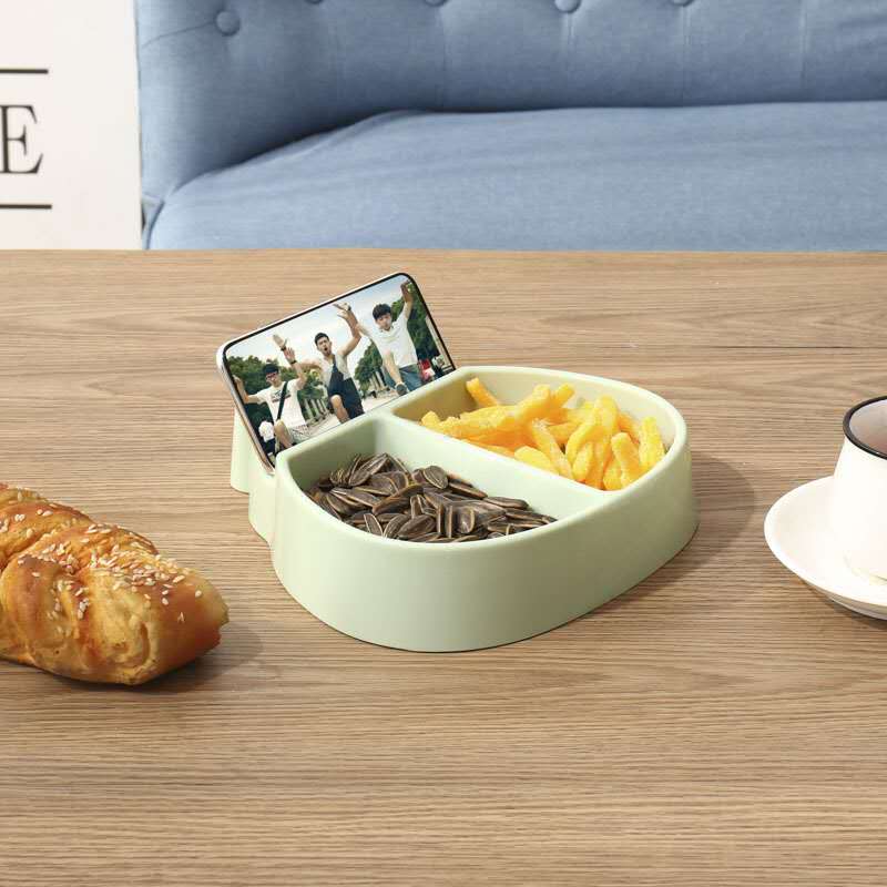HULIANFU Plates For Food Creative Shape Lazy Snack Bowl Plastic Double Layers Snack Storage Box Bowl Lazy Fruit Plate Bowl Artifact Plate - Deanwangkt