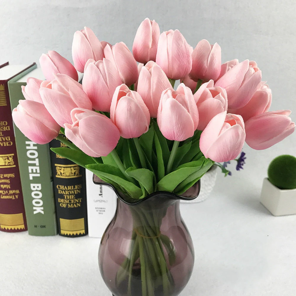 HULIANFU 2026  10PCS Artificial Flowers Garden Tulips Real Touch Flowers Tulip Bouquet Decor Mariage for Home Wedding Decorations Fake Flower - Deanwangkt