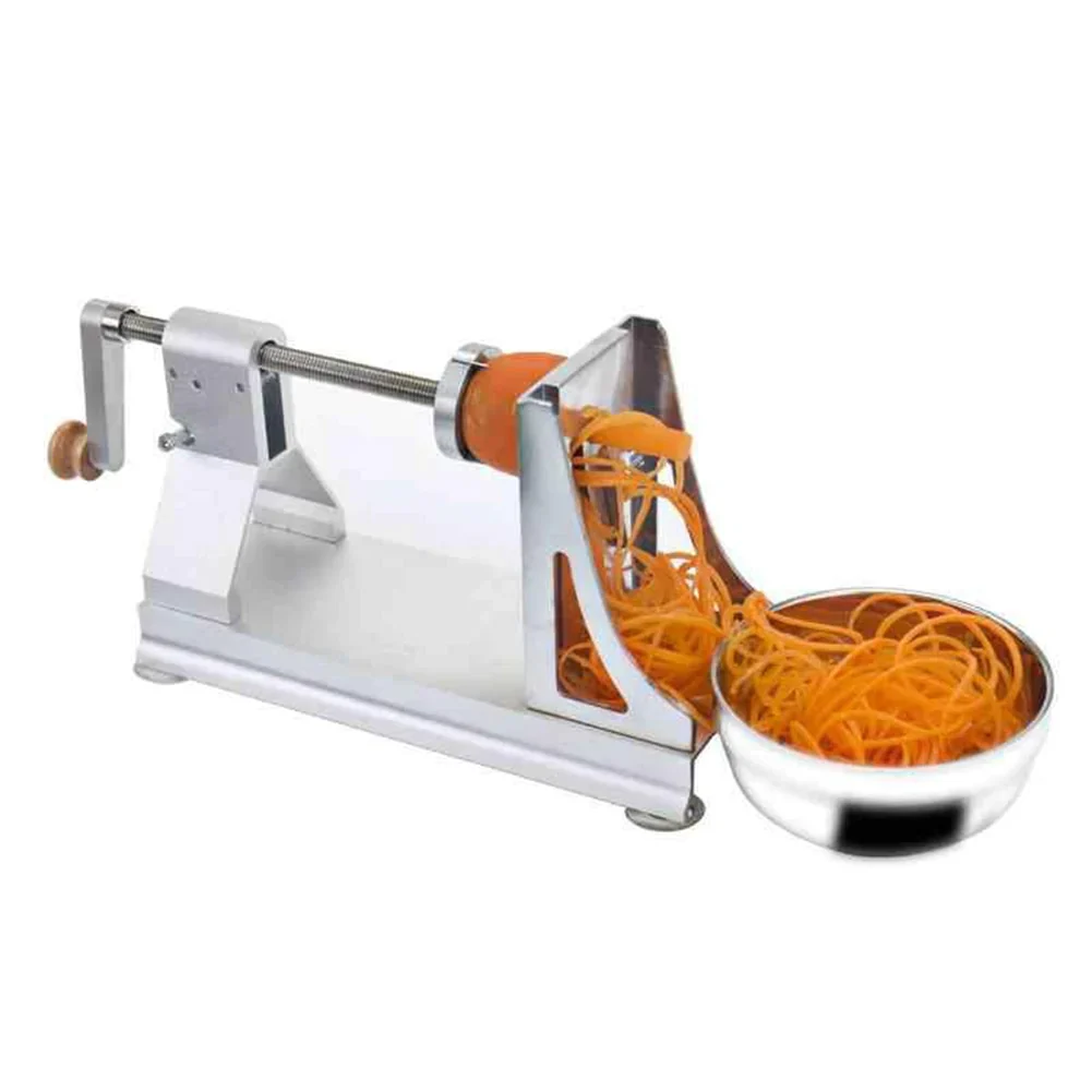 HULIANFU Multifunctional Vegetable Cutter Stainless Steel Blade Manual Food Spiral Slicer Grater Cutter Potato Carrot Grater Kitchen Tool - Deanwangkt