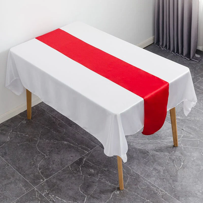 HULIANFU Table Runner Satin Shiny Colour Wedding Decoration Hotel Birthday Party Show Banquet Table Runner - Deanwangkt