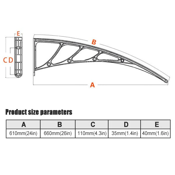 HULIANFU Sunshine board outdoor canopy window balcony awning sun protection wind and rain silent sunshade awning bracket Home - Deanwangkt