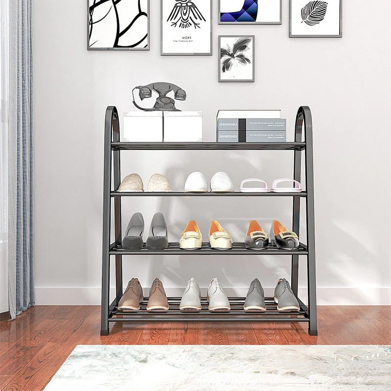 HULIANFU Shoe rack creative light luxury wind dust-proof storage shoe rack dormitory stainless steel - Deanwangkt