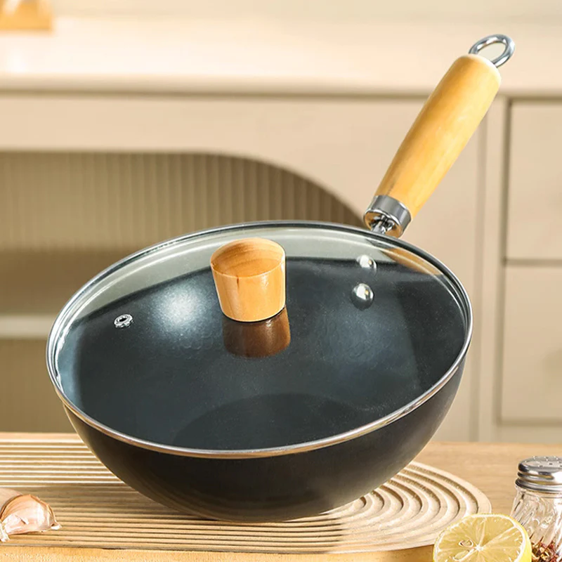 1pc Small Iron Pot, Traditional Chinese Wok, One Person Eating Uncoated Mini Non Stick Wok, Suitable For Gas Stoves And Stoves, Kitchen Utensils, And Kitchen Utensils - Deanwangkt