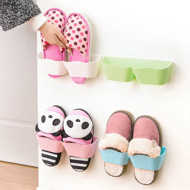 HULIANFU wall-mounted shoe rack Shoes Hanger home storage three-dimensional wall slippers shelf high heels sports shoes storage rack - Deanwangkt