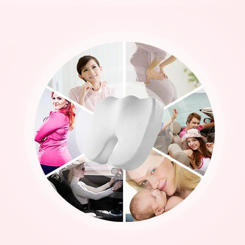 HULIANFU Travel Coccyx Seat Cushion Memory Foam U-Shaped Pillow For Chair Cushion Pad Car Office Hip Support Massage Orthopedic Pillow - Deanwangkt