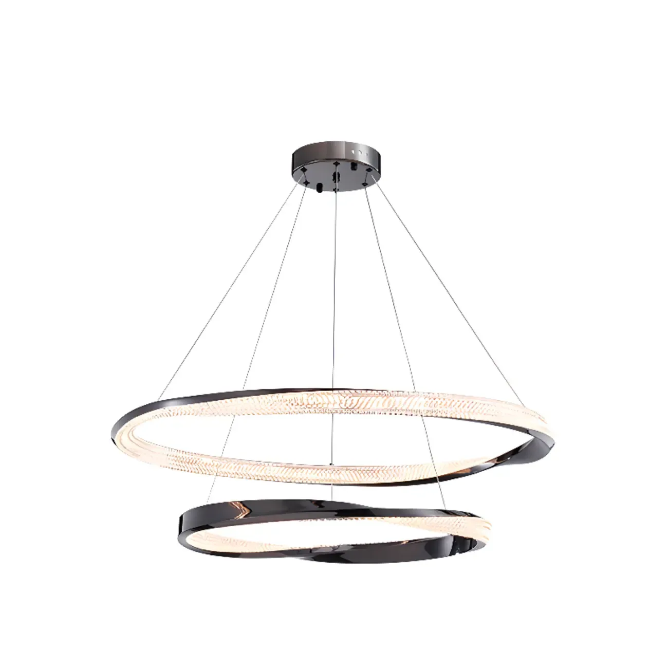 Modern LED Stylish Metal Black Circle Ring Chandelier