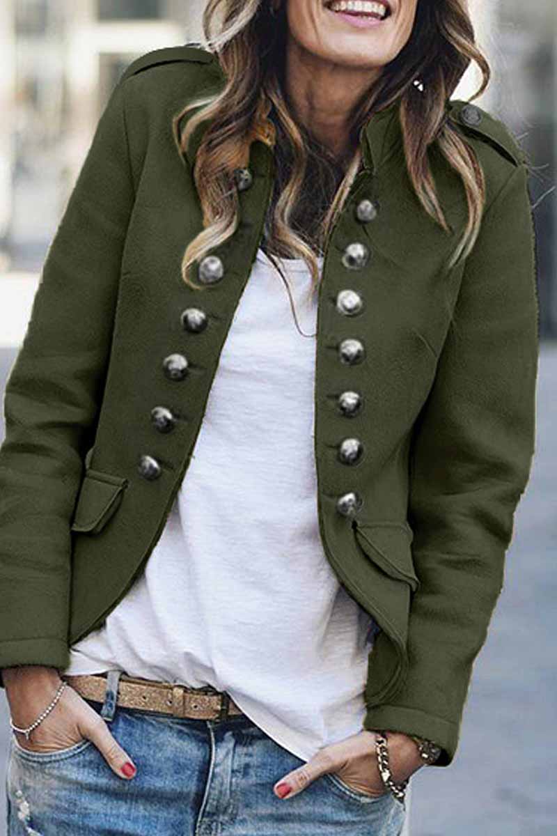 hulianfu hulianfu Casual Buttons Design Long Sleeve Coat(3 Colors Extra Offer) - Deanwangkt