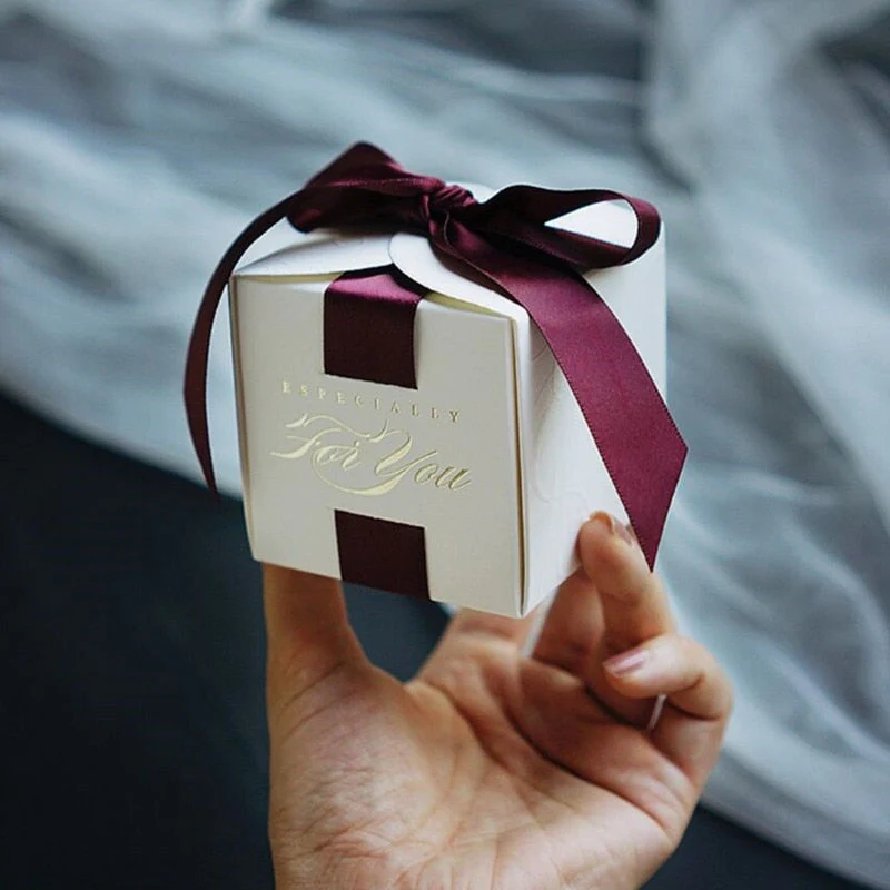 HULIANFU Wedding Favors Gift Box Souvenirs Gift Box With Ribbon Candy Boxes For Christening Baby Shower Birthday Event Party Supplies - Deanwangkt